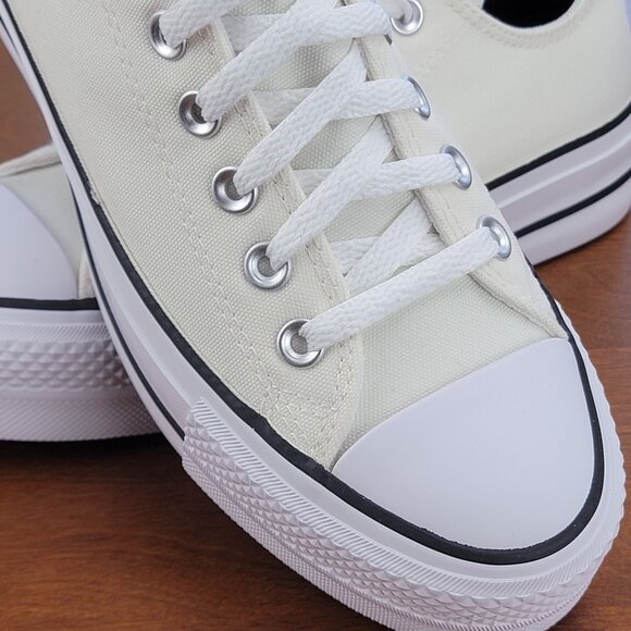 Converse Women's Chuck Taylor All Star Lift Ox Canvas A09992C Egret/White/Black - Picture 8 of 12